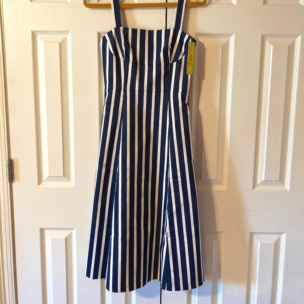 GIANNI BINI Stripped Navy/Ivory Dress